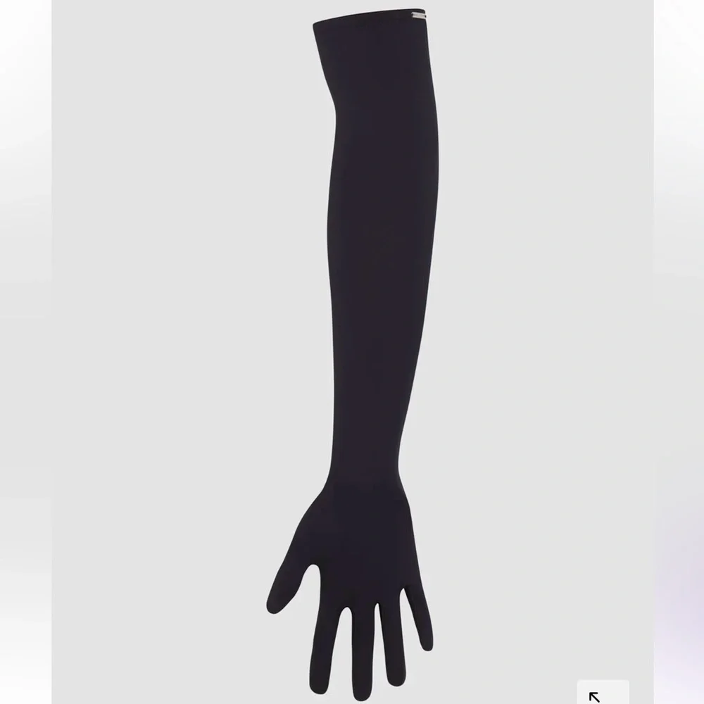 Savage X Fenty Black Caviar LOVELINE SATIN OPERA GLOVES (XS-XL)